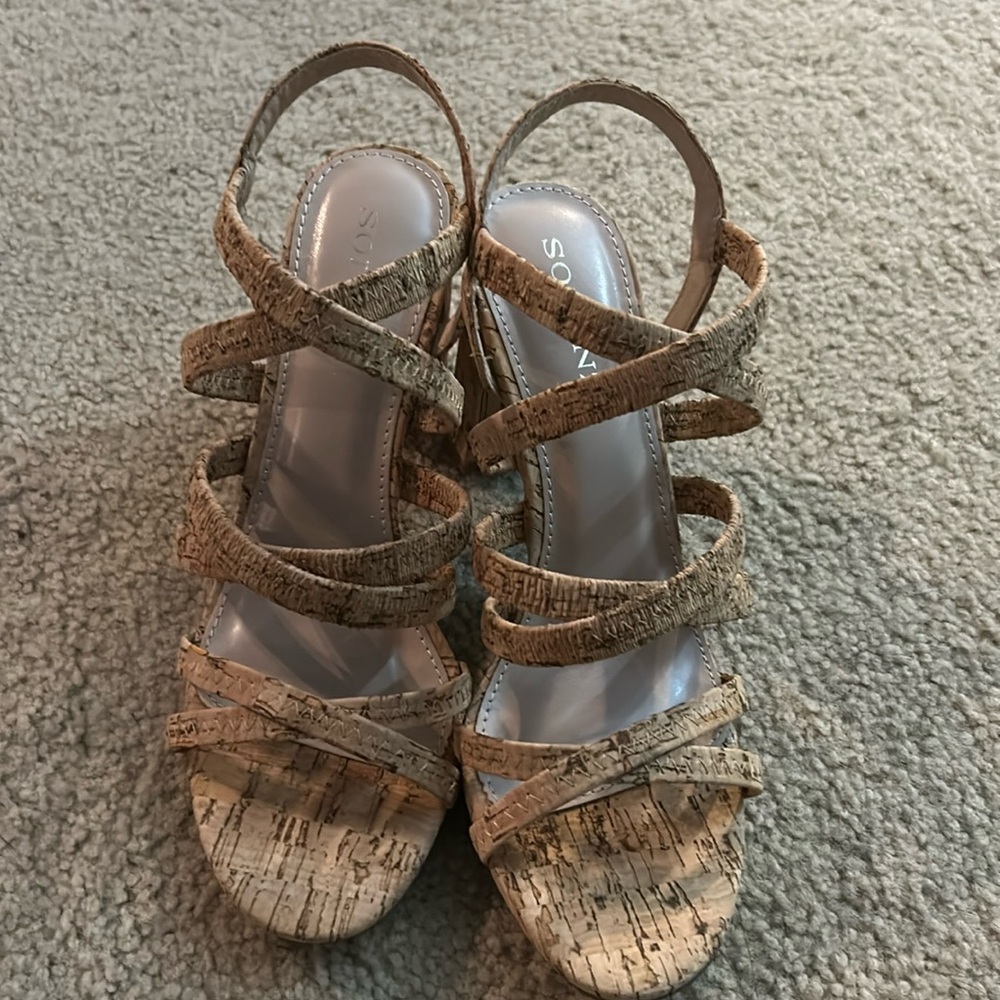 SOLANZ Jessica A3012 Brown Open Toed Wedges (~3 in height)
